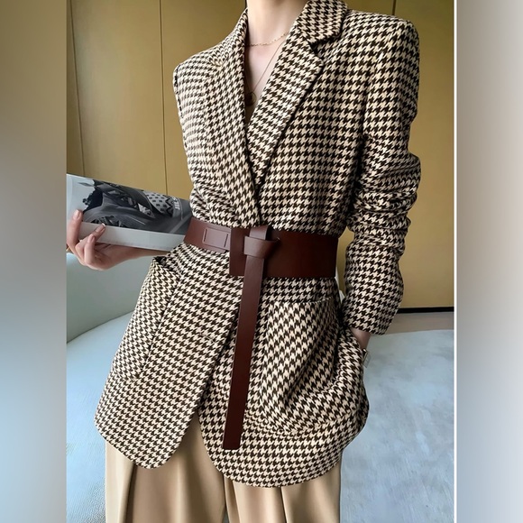 NWT Commense Houndstooth Belted Blazer – XL - Picture 2 of 4